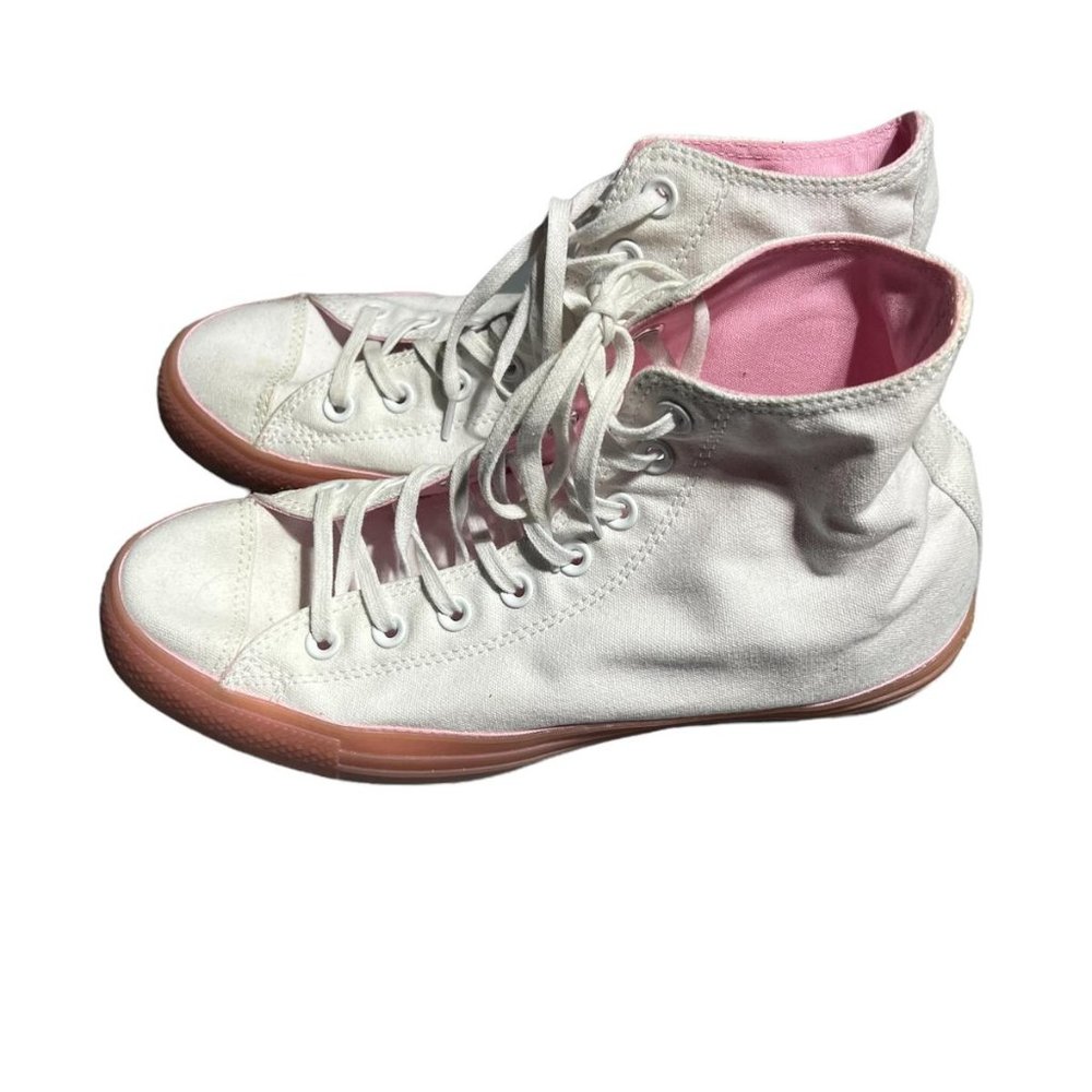 Converse Chuck Taylor Hi-Top Womens Size 11 White and Baby Pink